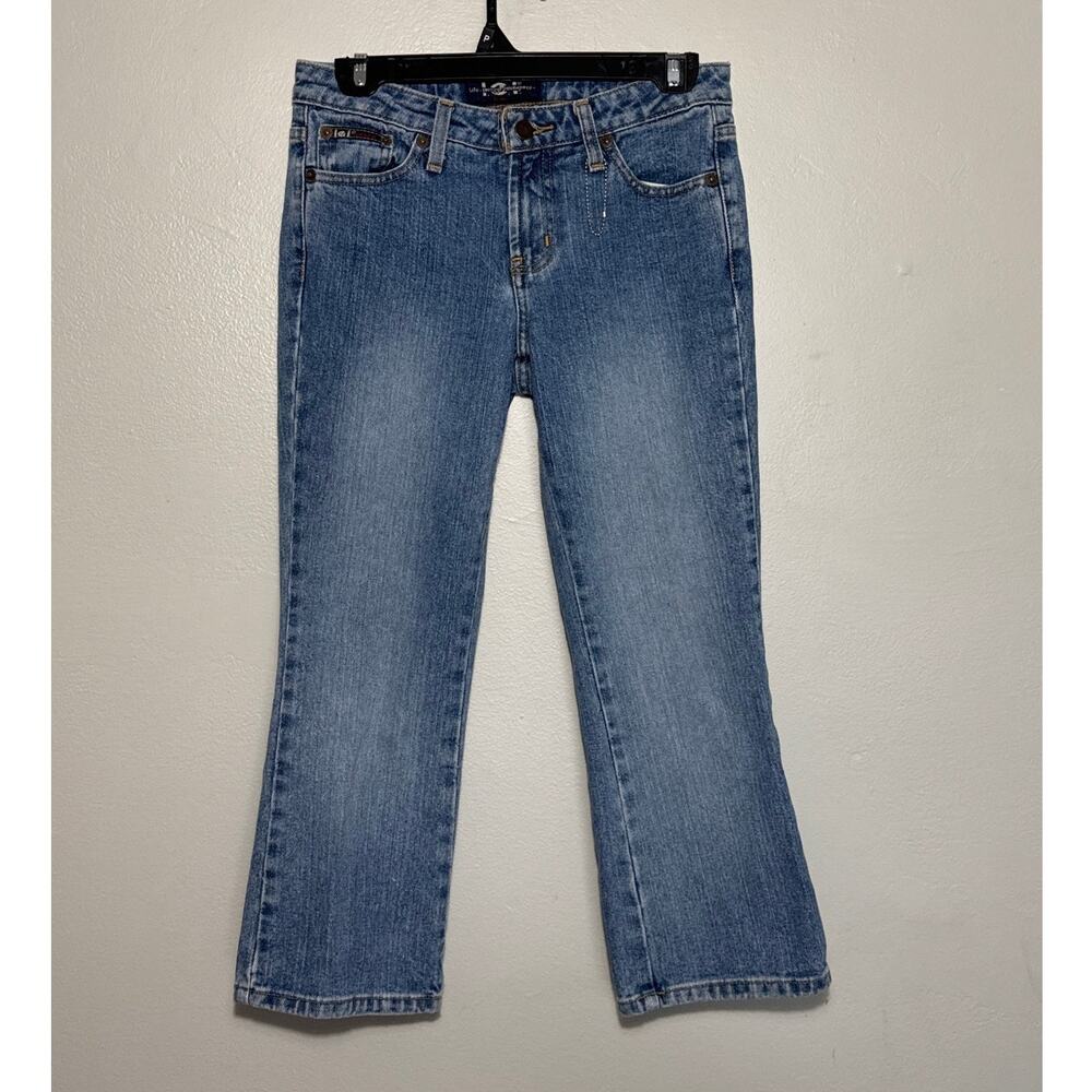 Women's Size 3 L.e.i. Vintage Y2K Low Rise Cropped Capri Light Wash Jeans 2000s